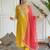 Women’s straight kurta set in viscose with inner, embroidery, pant & georgette printed dupatta