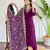 viscose silk embroidered kurta set with pant & printed chinon dupatta