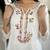 Women’s viscose embroidered straight kurta with viscose pant and cotton laced dupatta set