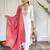Women’s viscose blend embroidered straight kurta set with pant & jacquard silk dupatta