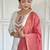 Women’s viscose blend embroidered straight kurta set with pant & jacquard silk dupatta