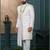 Off white silk embroidered sherwani for mens