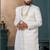 Off white silk embroidered sherwani for mens