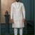 Off white silk embroidered sherwani for mens