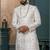 Off white silk embroidered sherwani for mens