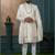 Off white silk embroidered sherwani for mens