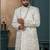 Off white silk embroidered sherwani for mens