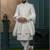 Off white silk embroidered sherwani for mens