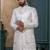 Off white silk embroidered sherwani for mens