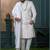 Off white silk embroidered sherwani for mens