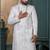 Off white silk embroidered sherwani for mens