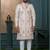 Cream silk embroidered sherwani for mens