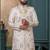 Cream silk embroidered sherwani for mens