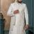 Cream silk embroidered sherwani for mens