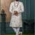 Off white silk embroidered sherwani for mens