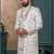 Off white silk embroidered sherwani for mens
