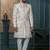 Off white silk embroidered sherwani for mens