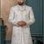 Off white silk embroidered sherwani for mens