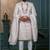 Off White silk embroidered sherwani for mens