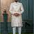 Cream silk embroidered sherwani for mens