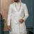Off white silk embroidered sherwani for mens
