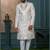 Off white silk embroidered sherwani for mens