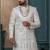 Off white silk embroidered sherwani for mens