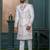Off white silk embroidered sherwani for mens