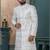 Off white silk embroidered sherwani for mens