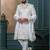 Off white silk embroidered sherwani for mens