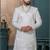 Off white silk embroidered sherwani for mens