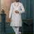 Cream silk embroidered sherwani for mens