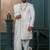 Off white silk embroidered sherwani for mens