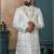Off white silk embroidered sherwani for mens