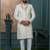 Cream silk embroidered sherwani for mens
