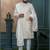 Off white silk embroidered sherwani for mens