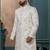 Off white silk embroidered sherwani for mens