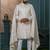 Beige silk embroidered sherwani for mens