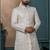 Beige silk embroidered sherwani for mens