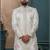 Off white silk embroidered sherwani for mens