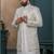Off white silk embroidered sherwani for mens