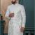 Off white silk embroidered sherwani for mens