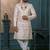 Cream silk embroidered sherwani for mens