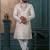 Cream silk embroidered sherwani for mens