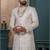Cream silk embroidered sherwani for mens