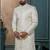 Cream silk embroidered sherwani for mens