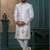 White silk embroidered sherwani for mens