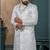 Off white silk embroidered sherwani for mens