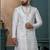 Off white silk embroidered sherwani for mens