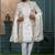 Off white silk embroidered sherwani for mens